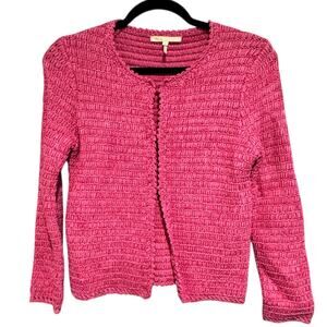 maje cardigan 1, small pink, resortwear, layering. quiet luxury, preppy